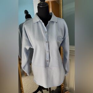 Vintage Victoria’s Secret Gold Label light blue button down polo sweatshirt